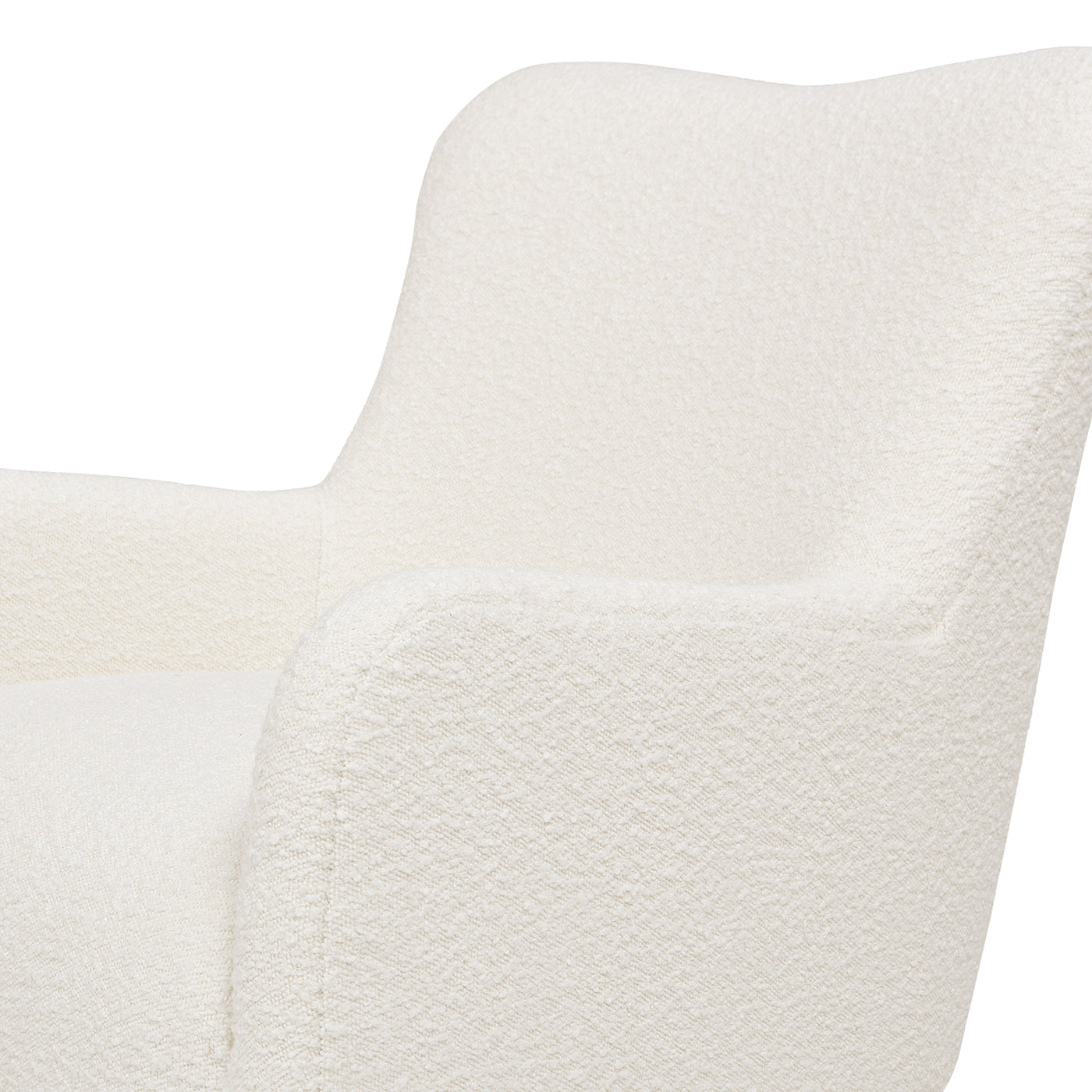 Nimbus 27.5" Curved Accent Chair, Ivory White Boucle