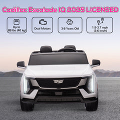 Qaba 2-Seater Ride on Truck, 12V 10AH Cadillac Escalade IQ 2025 Licensed Kids Electric Car with Remote Control, 4 Spring Suspension Wheels, LED Lights, Music Horn, White