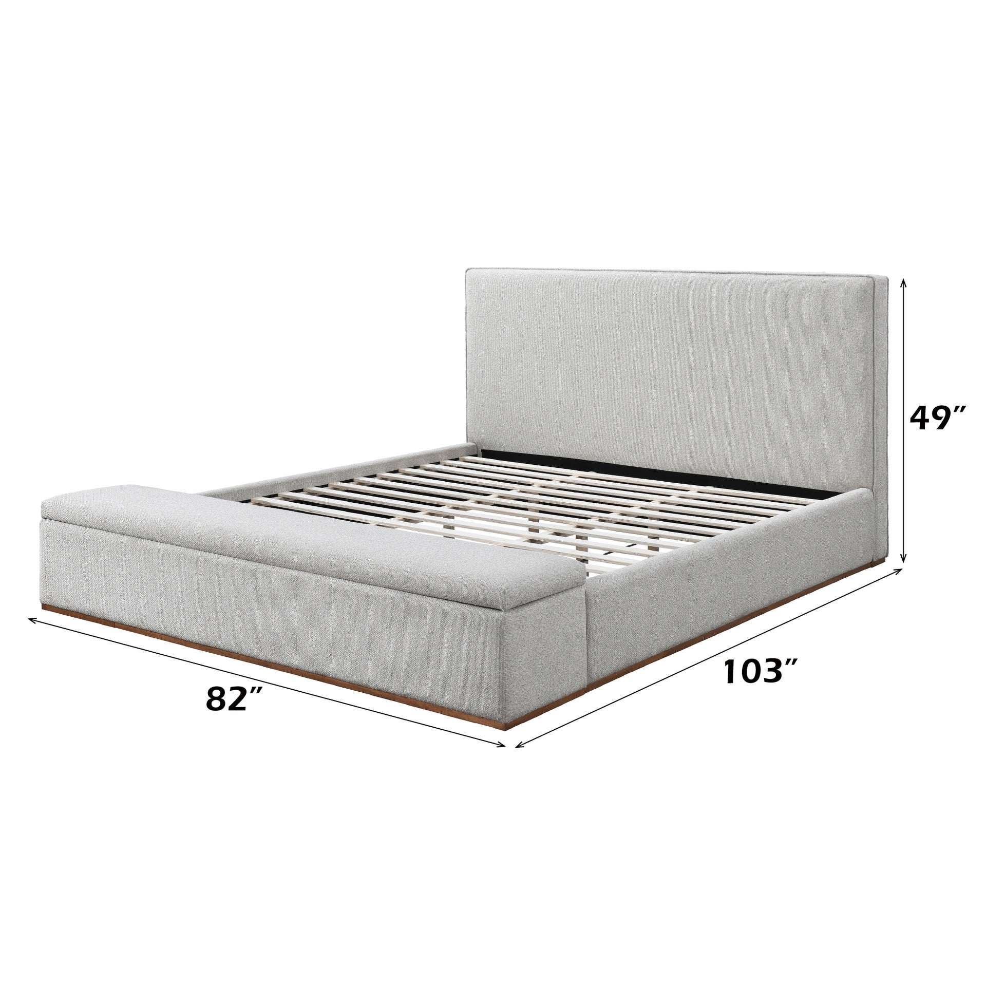 Boxter Beige Linen Eastern King Bed w/Storage