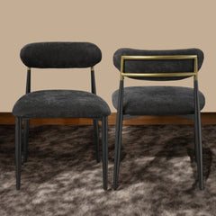Jaramillo Black Fabric & Black Finish Side Chair (Set of 2)