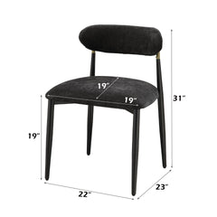 Jaramillo Black Fabric & Black Finish Side Chair (Set of 2)