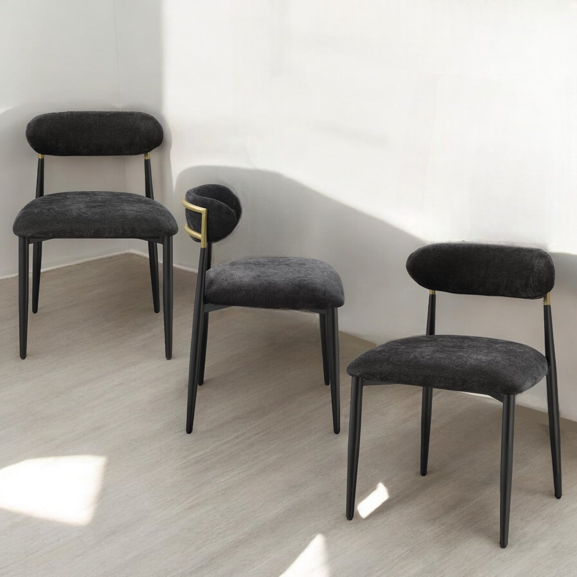 Jaramillo Black Fabric & Black Finish Side Chair (Set of 2)
