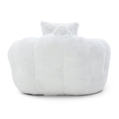 Giant Bean Bag Chair withFootstool, Oversized Bean Bag  for Adults and Kids, Faux Fur Shell-Shaped Large Chair with Filler, Stuffed Big Accent Sofa,  Floor Sofa for Gaming,Reading Living Room Bedroom