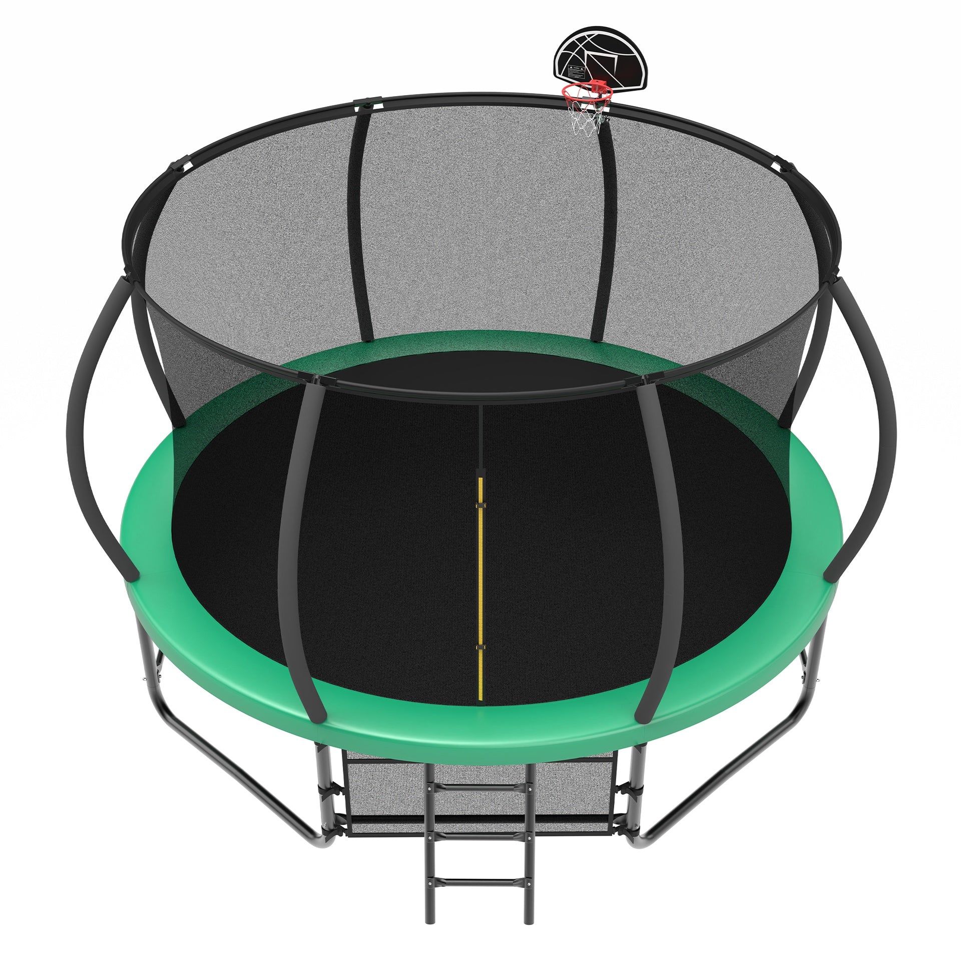 14FT Trampoline with Enclosure - Recreational Trampolines with Ladder and AntiRust Coating, ASTM Approval Outdoor Trampoline for Kids