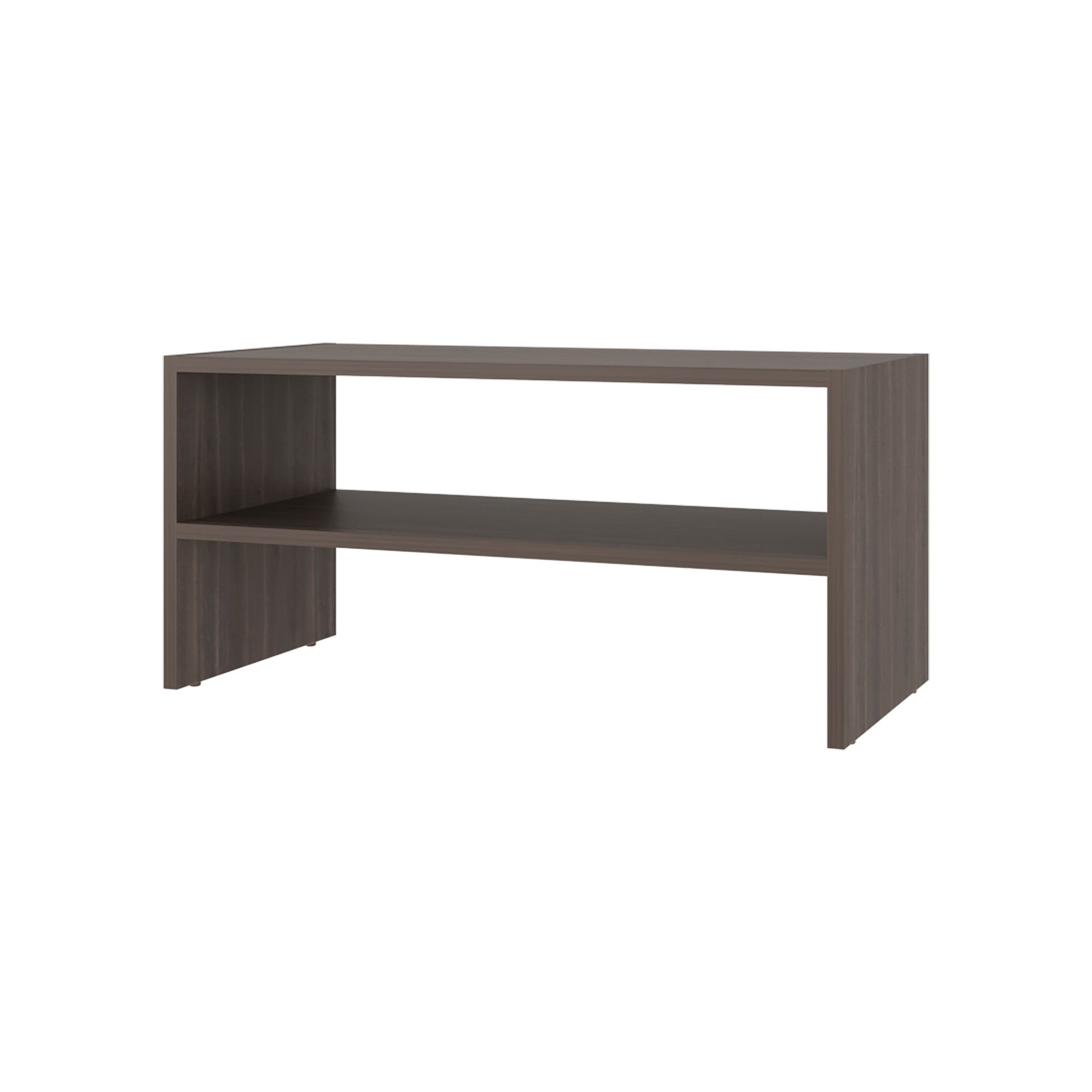 Gray Walnut Shoe Rack with 2 Shelves