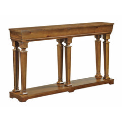 Oak Console Table with Bottom Shelf