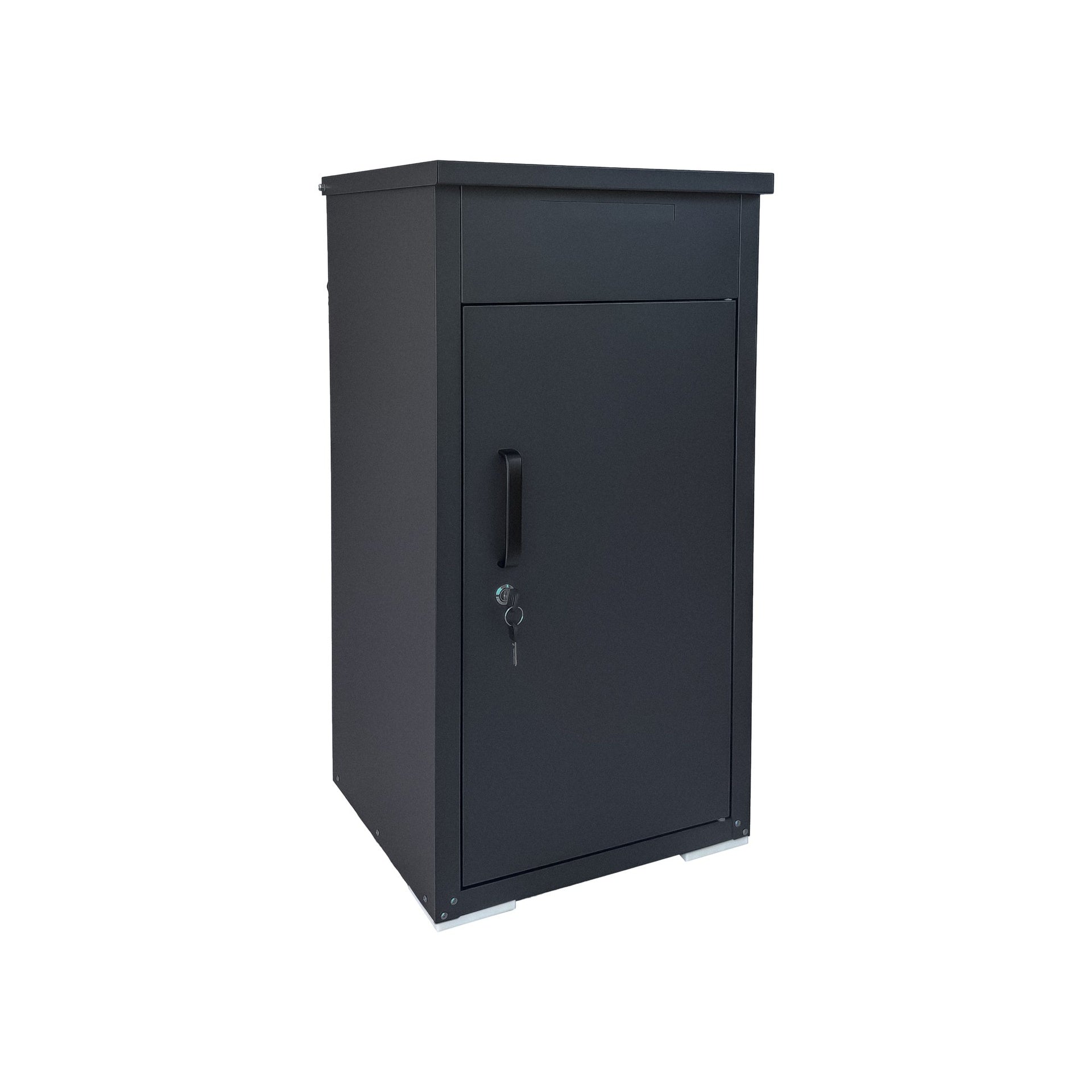 Package Delivery Box for Outside,  Cold-Rolled Steel Delivery Box for Packages & Mails, Anti-Theft Lockable Large Mailbox for Porch, House, Curbside, Black