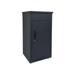 Package Delivery Box for Outside,  Cold-Rolled Steel Delivery Box for Packages & Mails, Anti-Theft Lockable Large Mailbox for Porch, House, Curbside, Black
