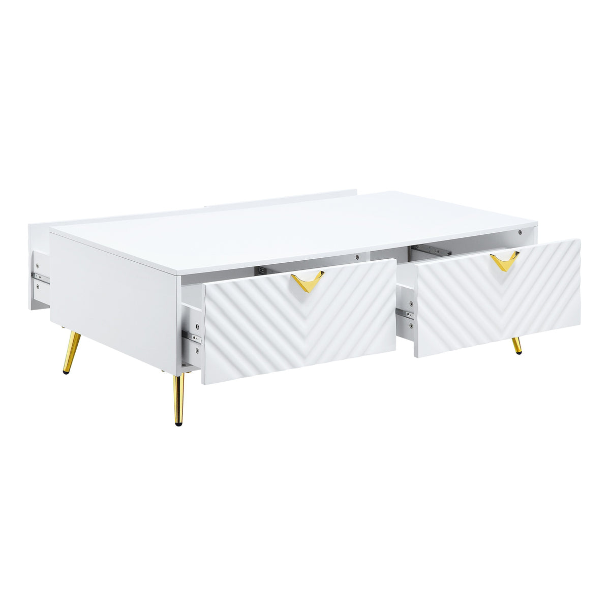 Gaines White High Gloss Finish Coffee Table