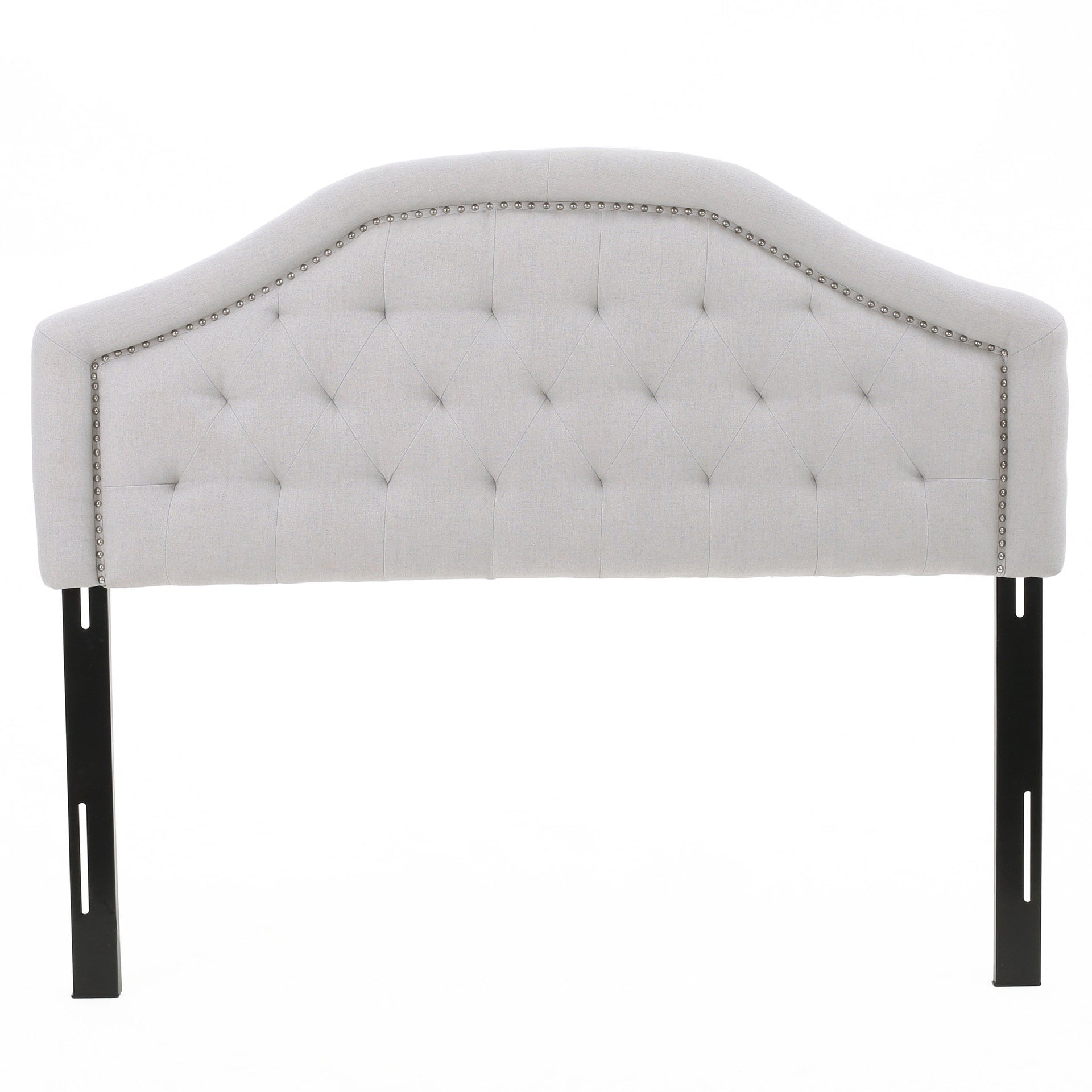 Tufted Upholstered Headboard Queen Size, Solid Wood Head Board with Durable Metal Legs, Adjustable Height Queen headboard with Nailhead Trim in Bedroom