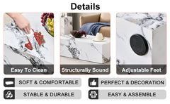 39.3*23.6*11.8 Inch White Marble Pattern MDF Coffee Table - Luxurious Design, Perfect Living Room Accent - Stylish and Durable Design. Suitable for various situations and scenes.W1151P194279