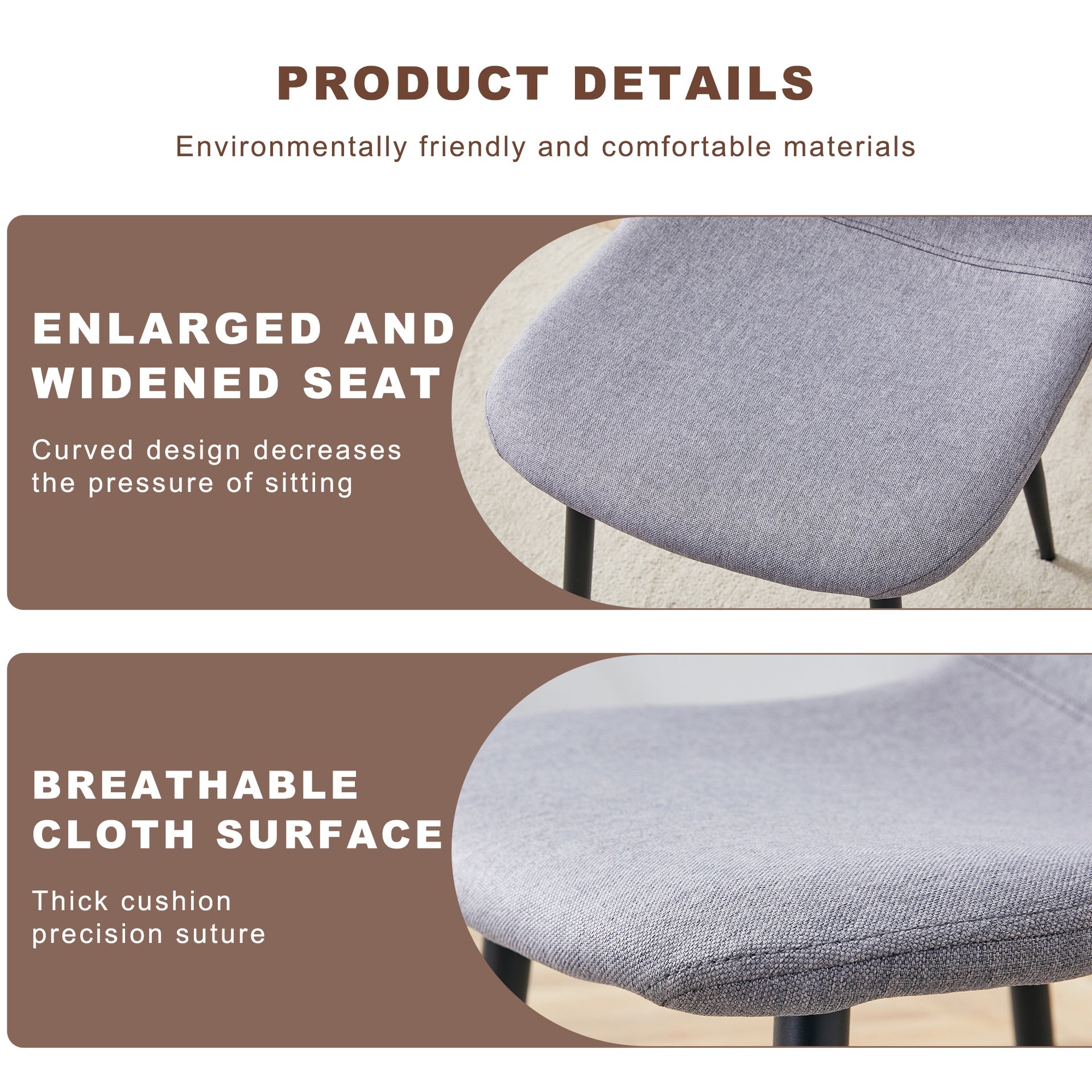 Table and chair set.Modern Multifunctional Lifting Platform,Walnut Wood Grain Sticker MDF Desktop, Black Metal Legs.Paired With 4 Light Gray Linen-Cotton Material High Resilience Dining Chairs.