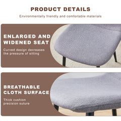 Table and chair set.Modern Multifunctional Lifting Platform,Walnut Wood Grain Sticker MDF Desktop, Black Metal Legs.Paired With 4 Light Gray Linen-Cotton Material High Resilience Dining Chairs.