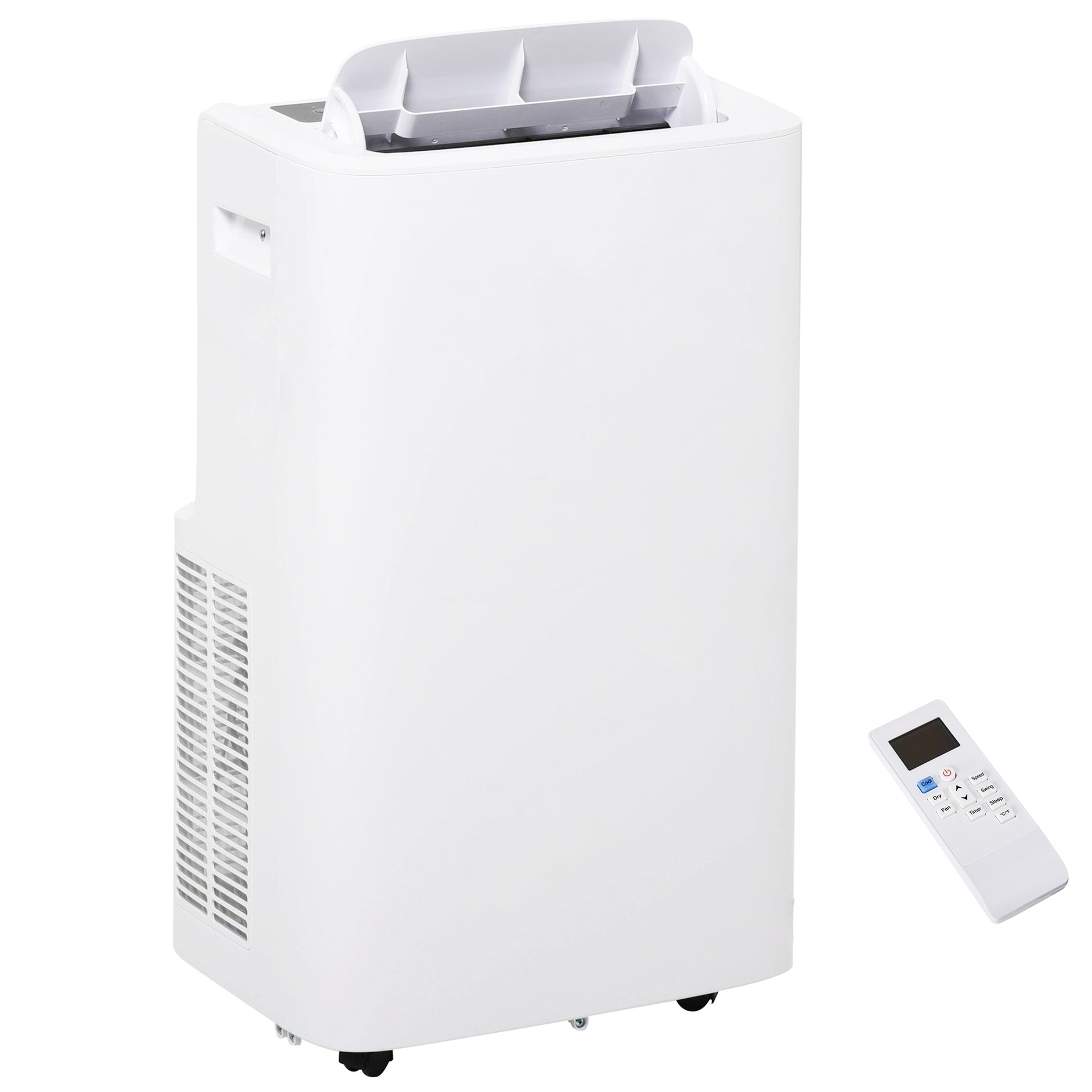 HOMCOM 12000 BTU Portable Air Conditioner for Rooms Uo to 549 Sq.Ft., 4-in-1 Mobile AC Unit with Dehumidifier, Cooling Fan, Sleep Mode, Remote Control, 24H Timer, Window Installation Kit, White
