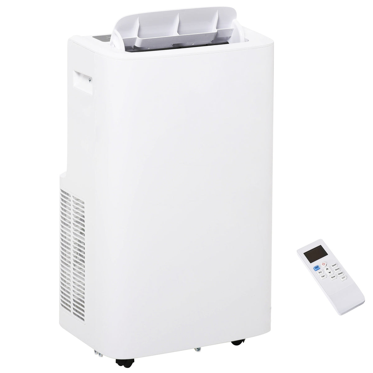 HOMCOM 12000 BTU Portable Air Conditioner for Rooms Uo to 549 Sq.Ft., 4-in-1 Mobile AC Unit with Dehumidifier, Cooling Fan, Sleep Mode, Remote Control, 24H Timer, Window Installation Kit, White