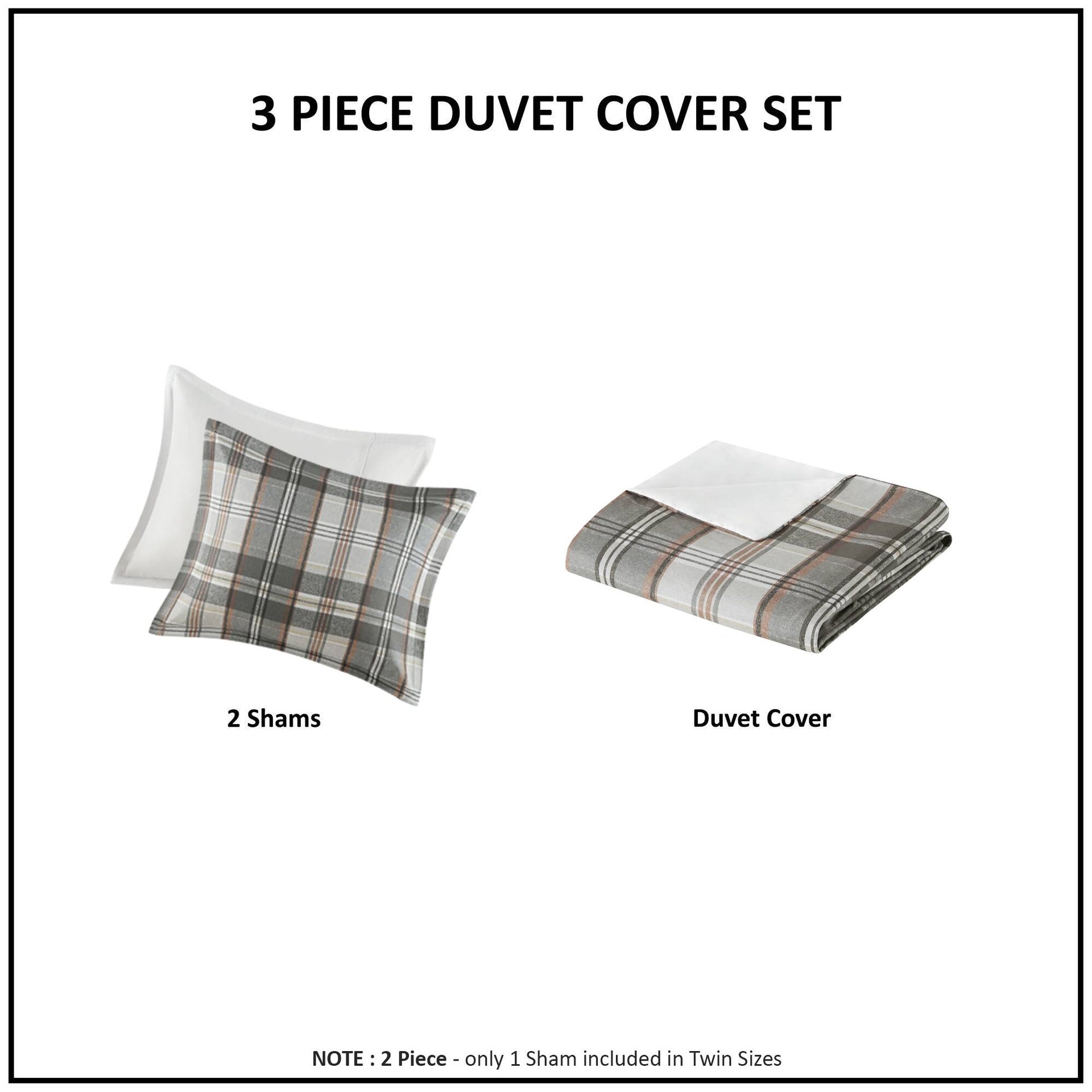 Plaid Duvet Cover Set Twin/Twin XL