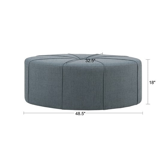 48" Ottoman,Polyester Fabric Large Cocktail Ottoman Modern Style For Living Room, Blue