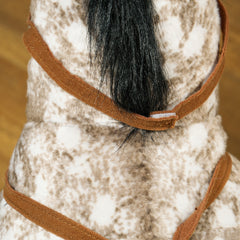 Qaba Ride on Horse, Riding Horse with Neighing Sound, Saddle, Stirrups, Ride on Animal for Kids Boys Girls 3-8 Years Old, Brown
