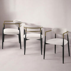 Jaramillo Beige Linen & Black Finish Side Chair (Set of 2)