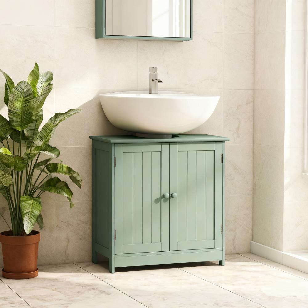 Bathroom Vanity Cabinet, Under Sink Bathroom Cabinet with 2 Doors and Adjustable Shelf  (Without bathroom basin)