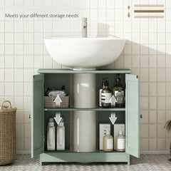 Bathroom Vanity Cabinet, Under Sink Bathroom Cabinet with 2 Doors and Adjustable Shelf  (Without bathroom basin)