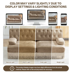 U Shaped Breathable Comfort Velvet Fabric,Chesterfield Style Sofa,Floor-grazing Tassel Fringe Skirt,Modular Combination Design,Ergonomic design,Button Tufted Design,For Living Rooms Bedroom,Camel