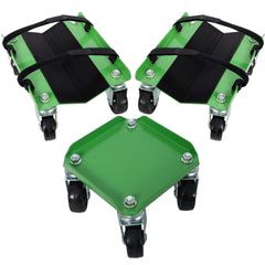 Snowmobile Dolly Heavy Duty Carries up to 1500lbs V-Slide with 2.5" Swivel Casters Rubber Pad Protecting Skis and 2 Pairs of Heavy Duty Straps Firmly Attaching on Skis, GREEN COLOR