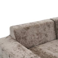 139" Oversized Modular Sofa Cloud Sectional Sofa Set Upholstered Couches U-shaped Sofa with Deep Seat for Living Room, Brown