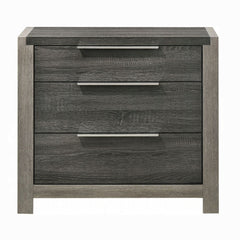 Contemporary Gray Finish 3-Drawers Nightstand Wooden 1pc Bedroom Furniture Bedside Table