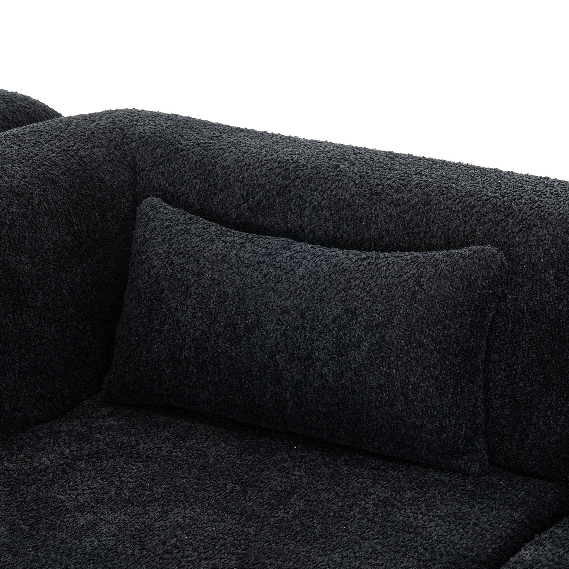 Upholstered Sofa Sofa Couch with Back Pillow for Living Room, Black