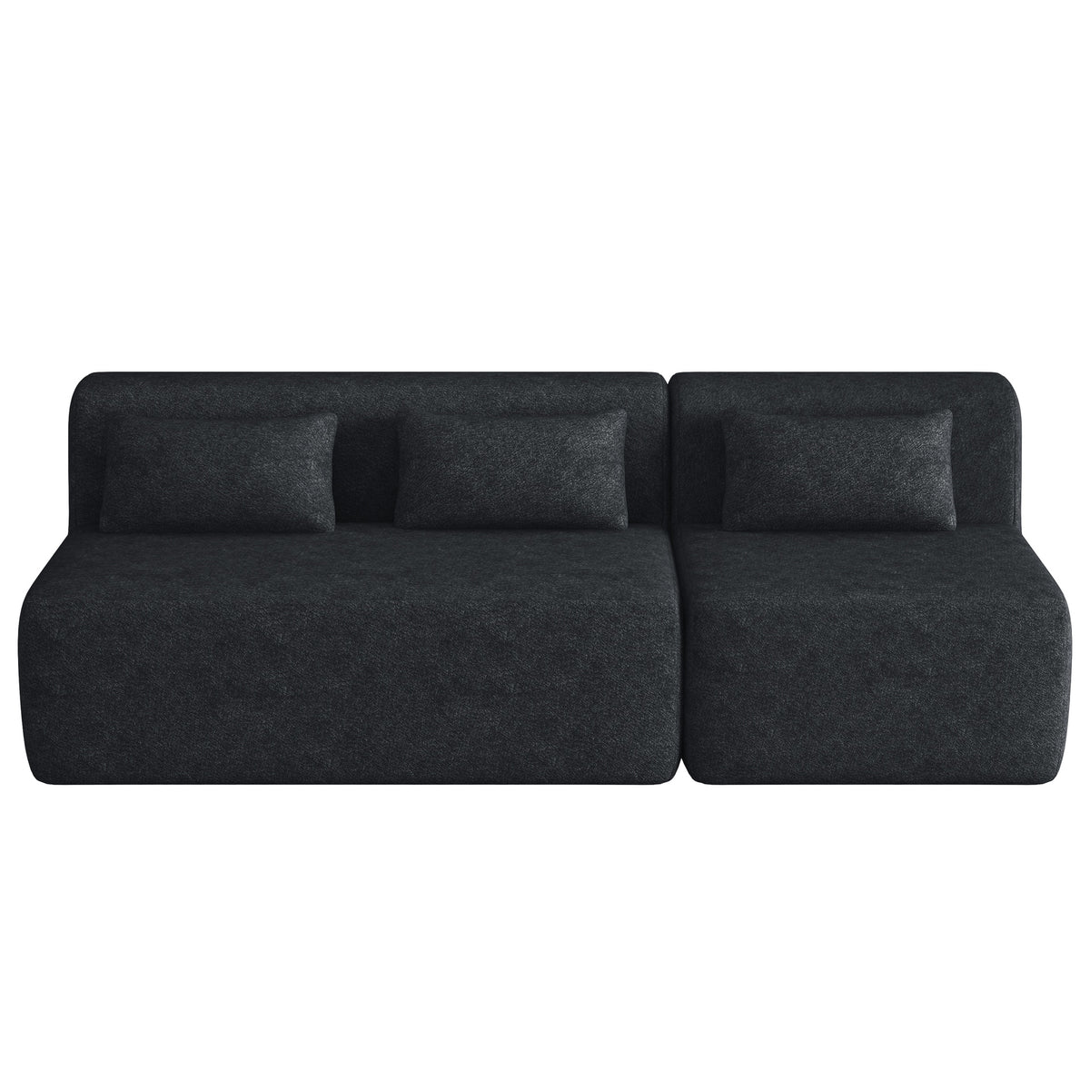 Upholstered Sofa Sofa Couch with Back Pillow for Living Room, Black