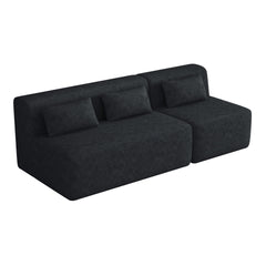 Upholstered Sofa Sofa Couch with Back Pillow for Living Room, Black