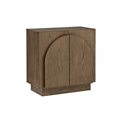 Mid-Century Modern Sideboard Buffet, Living Room Wood Storage Cabinet with Arched Cabinet Doors, Brown Credenza Cabinet for Kitchen or Living Room, Brown