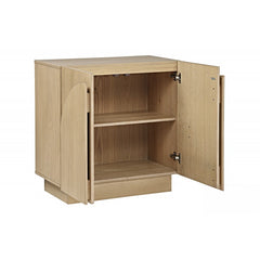Mid-Century Modern Oak Wood Sideboard Buffet, Living Room Wood Storage Cabinet with Arched Cabinet Doors, Oak Credenza Cabinet for Kitchen or Living Room, Light Oak