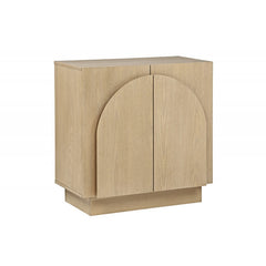 Mid-Century Modern Oak Wood Sideboard Buffet, Living Room Wood Storage Cabinet with Arched Cabinet Doors, Oak Credenza Cabinet for Kitchen or Living Room, Light Oak