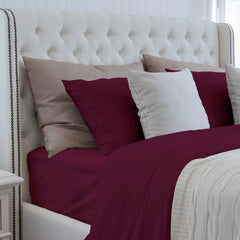 Luxuriously Soft 100% Viscose Derived from Bamboo 4-Piece sheet Set , Oeko-TEX Certified, California King - Merlot