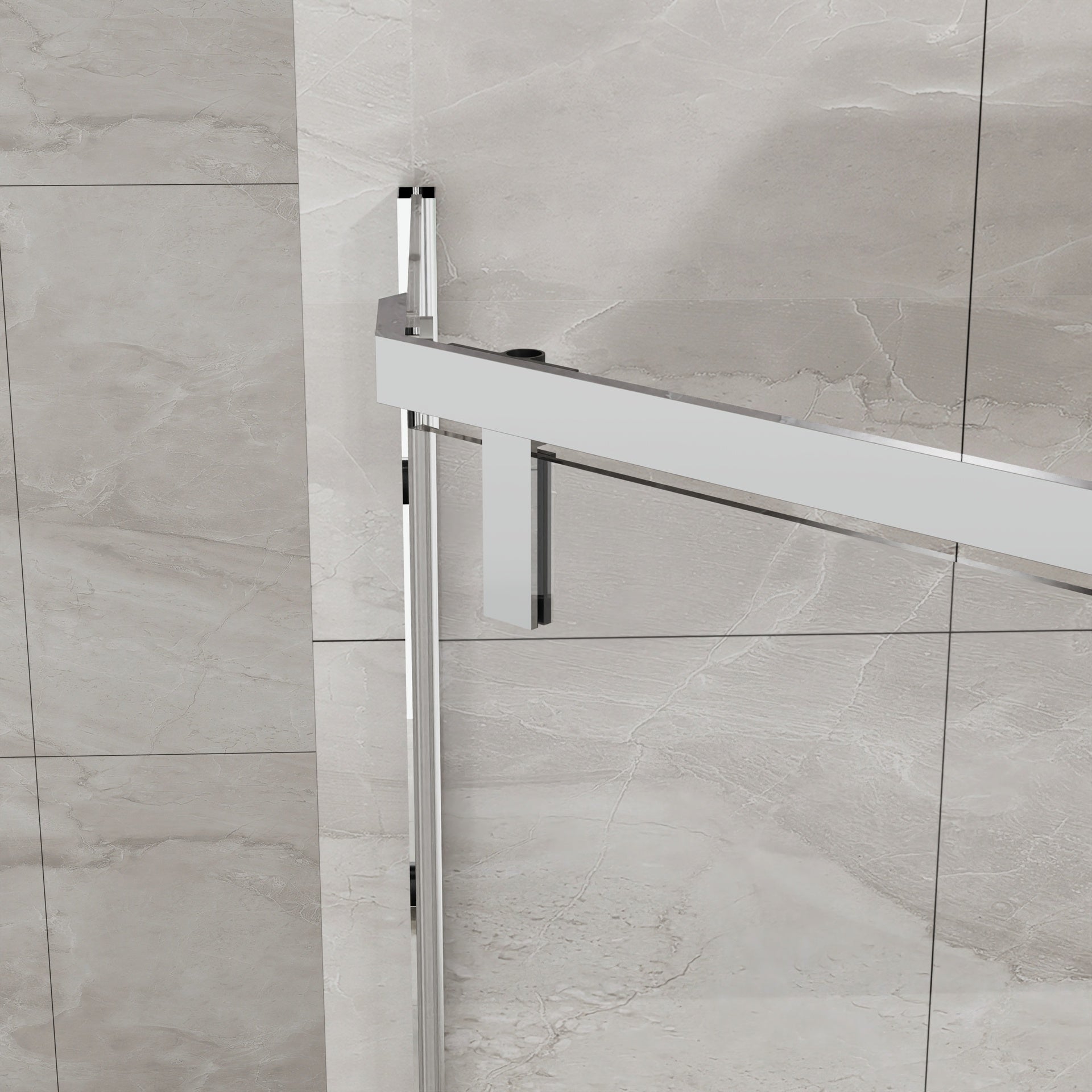 Goodyo Neo-Angle Frameless Shower Door 36 in. D x 36 in. W x 72 in. H Corner Shower Enclosure with Clear SGCC Tempered Glass Pivot Shower Door in Chrome Finish