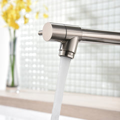 Commercial Kitchen Faucet with Pull Down Sprayer, Single Handle Single Lever Kitchen Sink Faucet