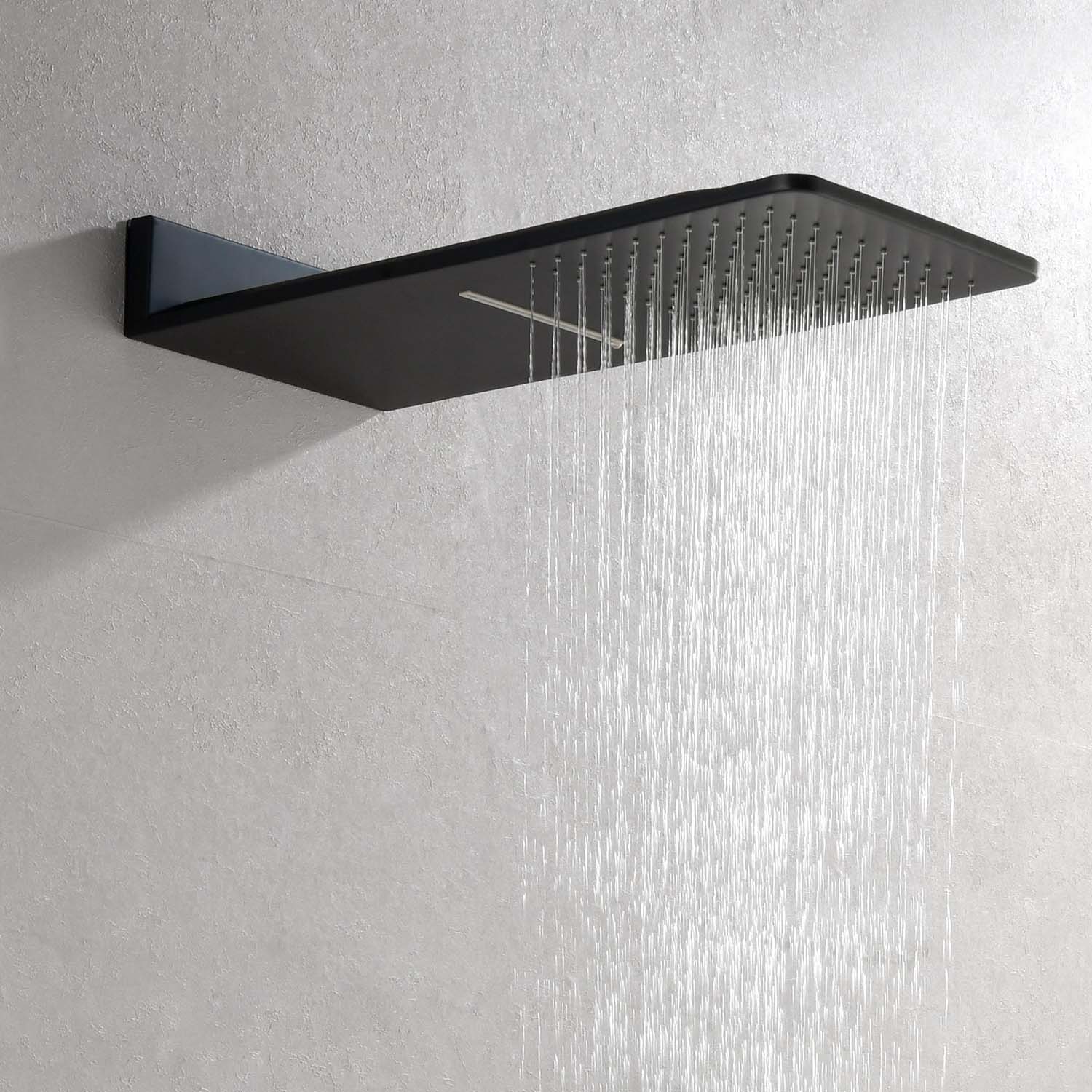 Wall Mounted Waterfall Rain Shower System With 3 Body Sprays & Handheld Shower