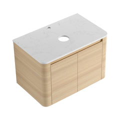 30'' Wall-Mounted Bathroom Vanity & 2-Soft-Close Door, KD-Packing, Plywood (Vanity Only, Excluding Sink)