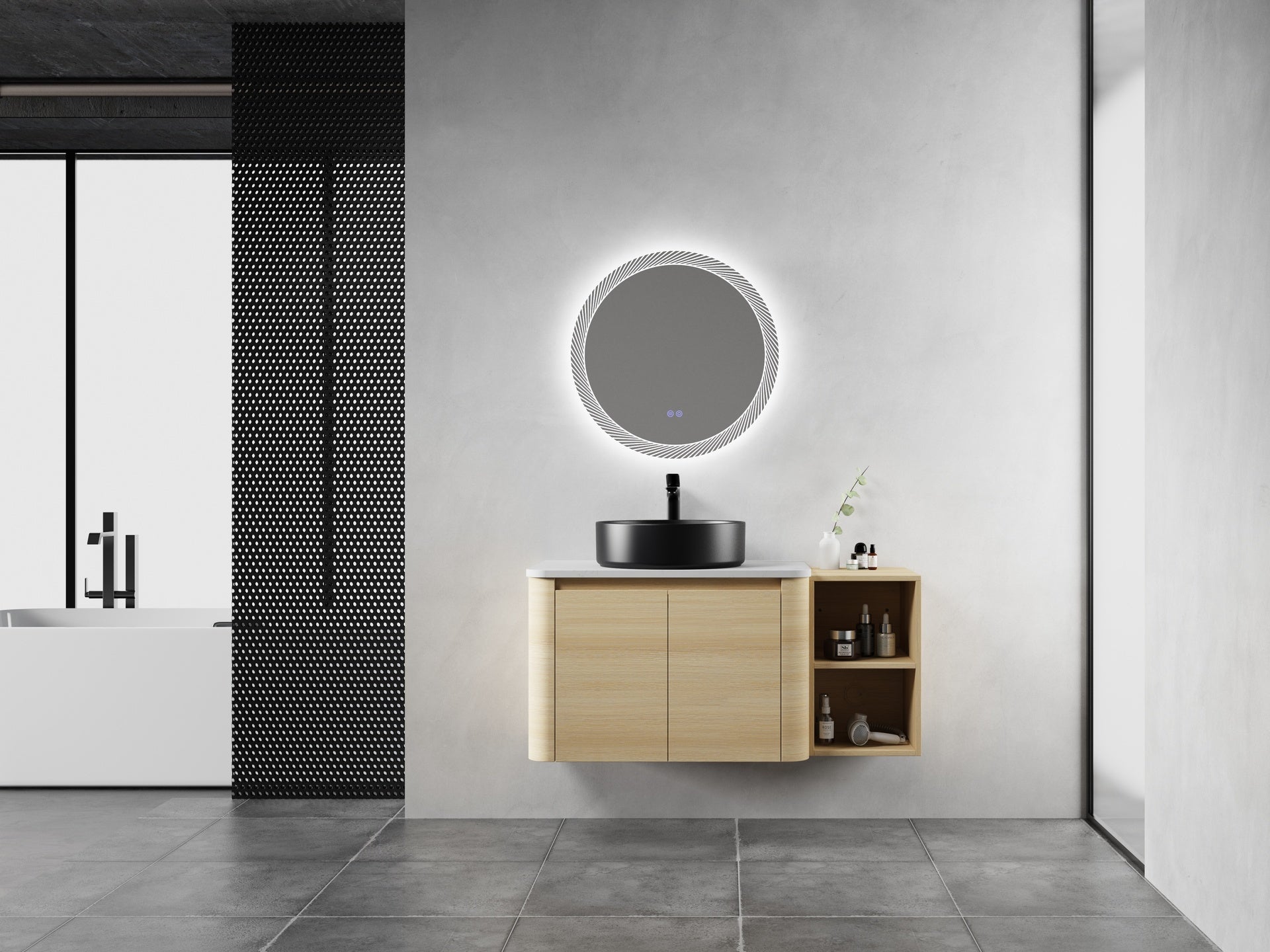 42'' Wall-Mounted Bathroom Vanity With Ceramic Art Sink, and 1-Storage Shelves, 2-Soft-Close Door, KD-Packing, Plywood