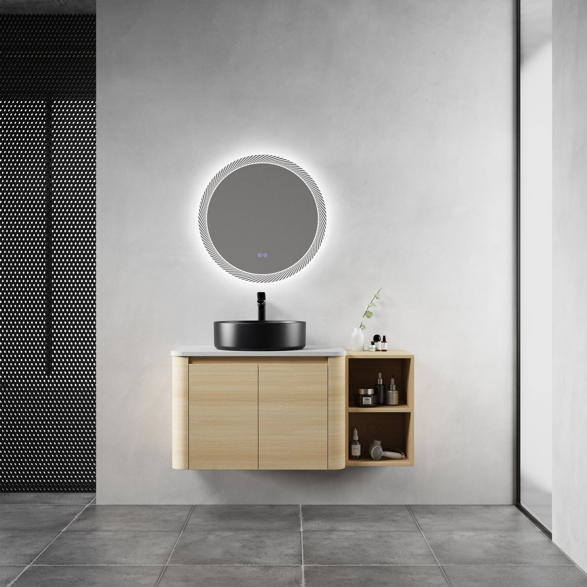 42'' Wall-Mounted Bathroom Vanity With Ceramic Art Sink, and 1-Storage Shelves, 2-Soft-Close Door, KD-Packing, Plywood