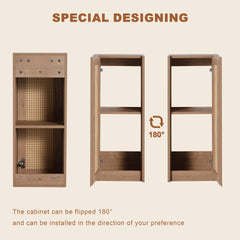 48" Bathroom Vanity with 2-Ceramic Art Sink and Side Cabinet, 4-Soft Close Door, Float Mounting Design, Plywood (KD-Packing)