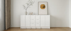 72" Freestanding Bathroom Storage Cabinet Combination, Soft Close Doors and Drawers , Glossy White, Plywood, KD-Packing (Suitable For Bathroom, Kitchen, Study Room, Bedroom, Etc)