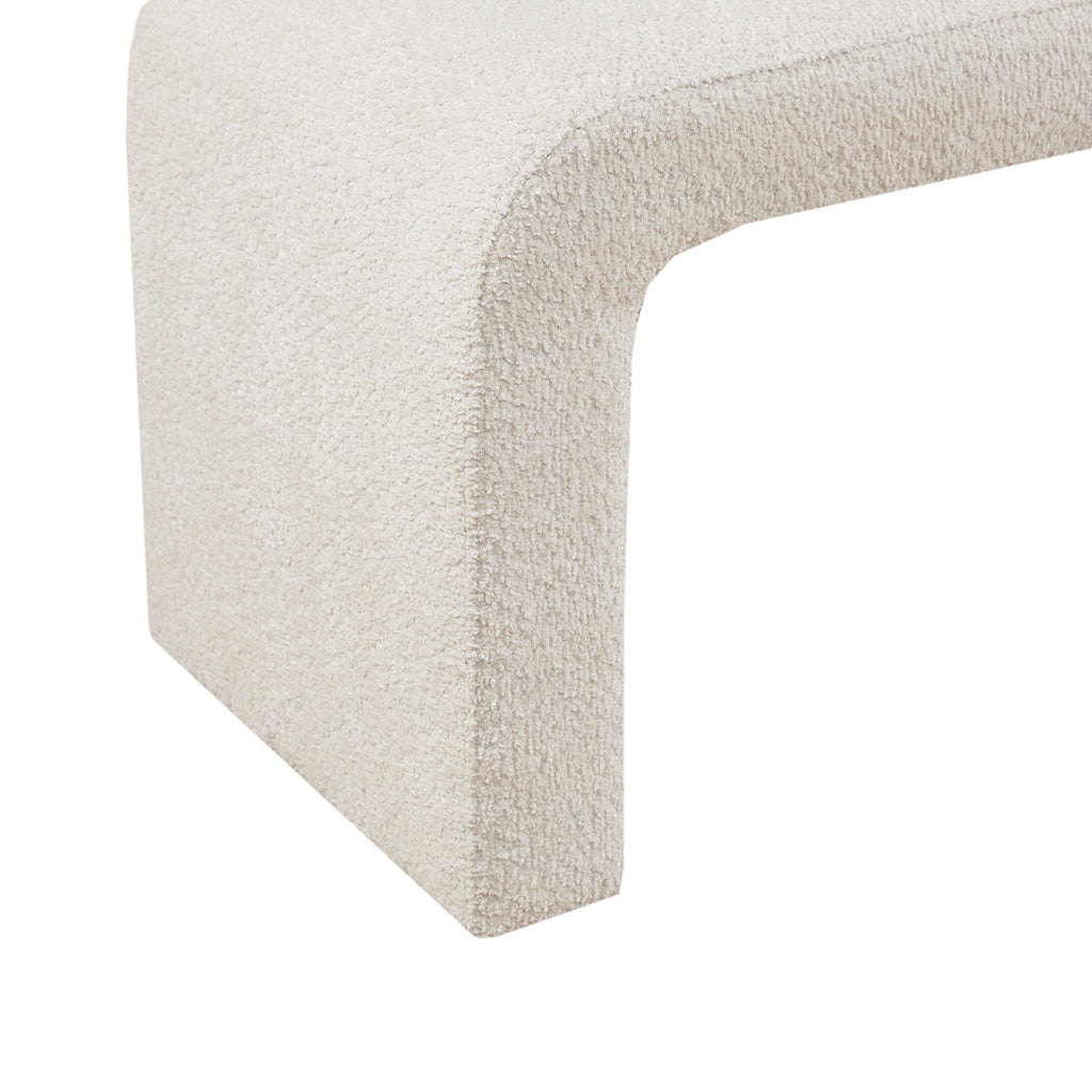 Boucle Waterfall Bench Cream 42"W