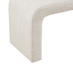 Boucle Waterfall Bench Cream 42"W