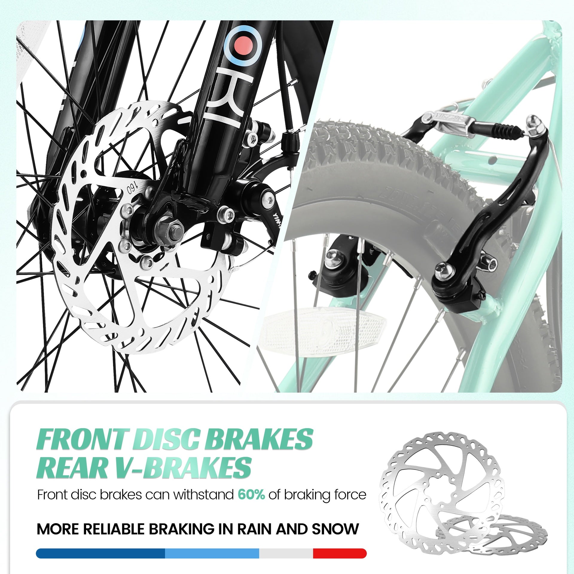 S20101 20 Inch Kids' Bike, Boys Girls Mountain Bike Ages 6-12, 7 Speed Teenager Children Kids' Bicycles, Front Suspension Disc Brake Rear V-Brake, High Steel Frame