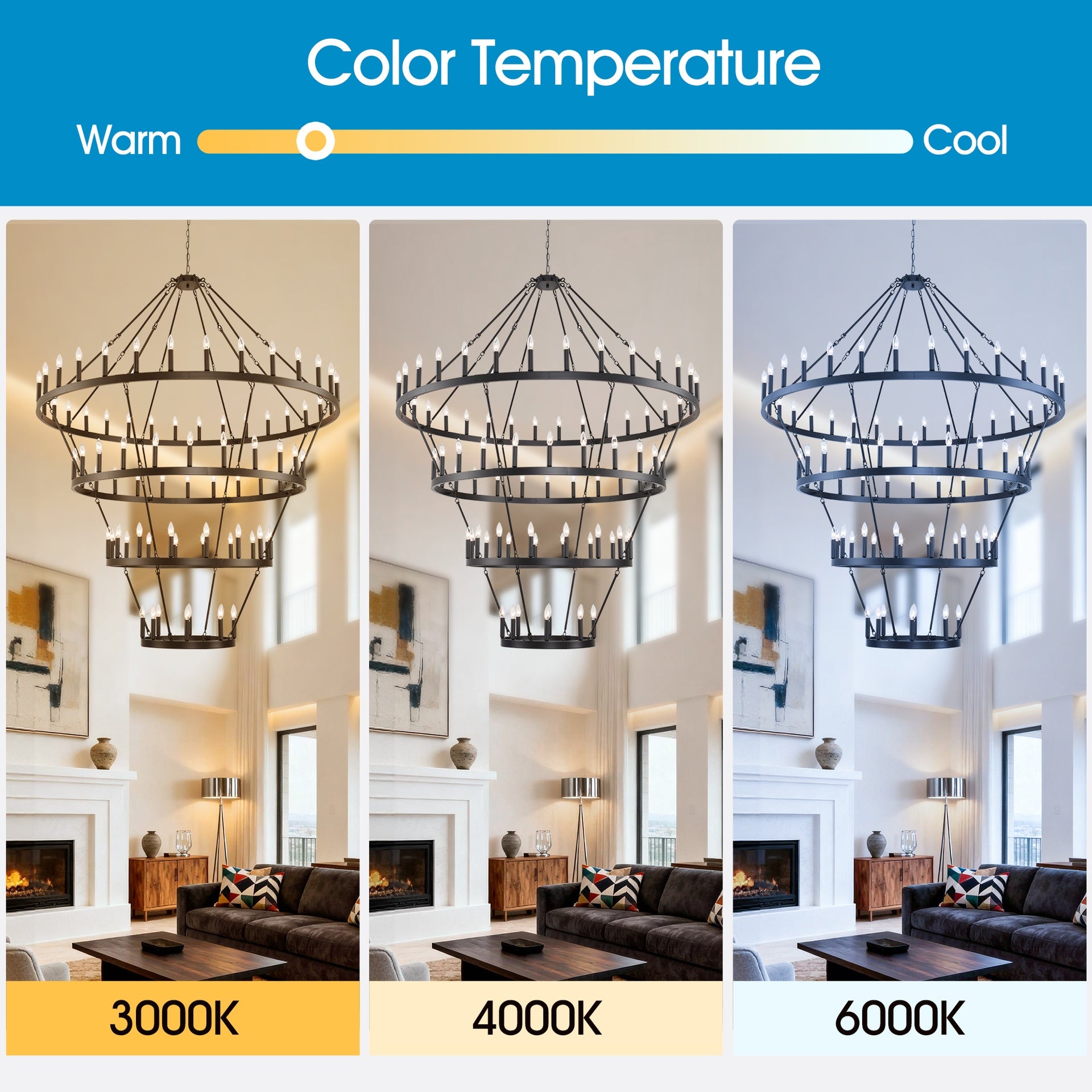 70.87 INCH 4 Tiers Wagon Wheel Chandelier  Farmhouse 60-Lights , Black Metal Chandeliers 4-Story Light Fixtures Industrial for High Ceiling Living Dining Room Foyer. Adjustable Height-E12