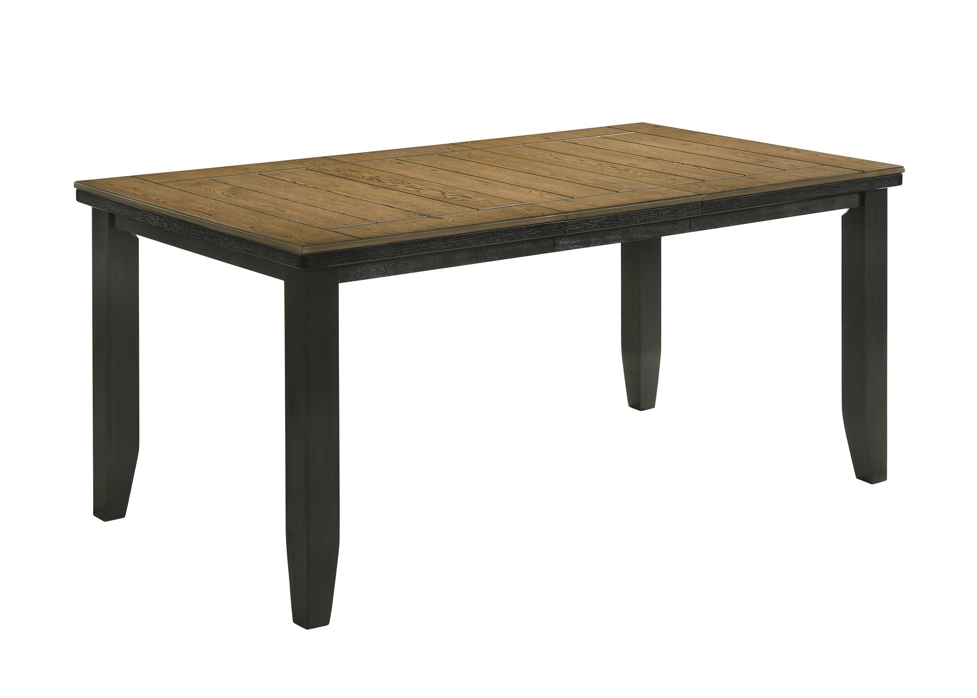 Contemporary 7pc Counter Height Dining Set 18" Extendable Leaf Table Gray Fabric Upholstered Chair Seats Wheat Charcoal Finish Wooden Solid Wood Dining Room Wooden Furniture