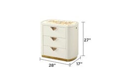 La Pierre Modern Style 5 Pc King Upholstered Bedroom Set Made with Wood and Gold Accents in Beige(CA INVENTORY)